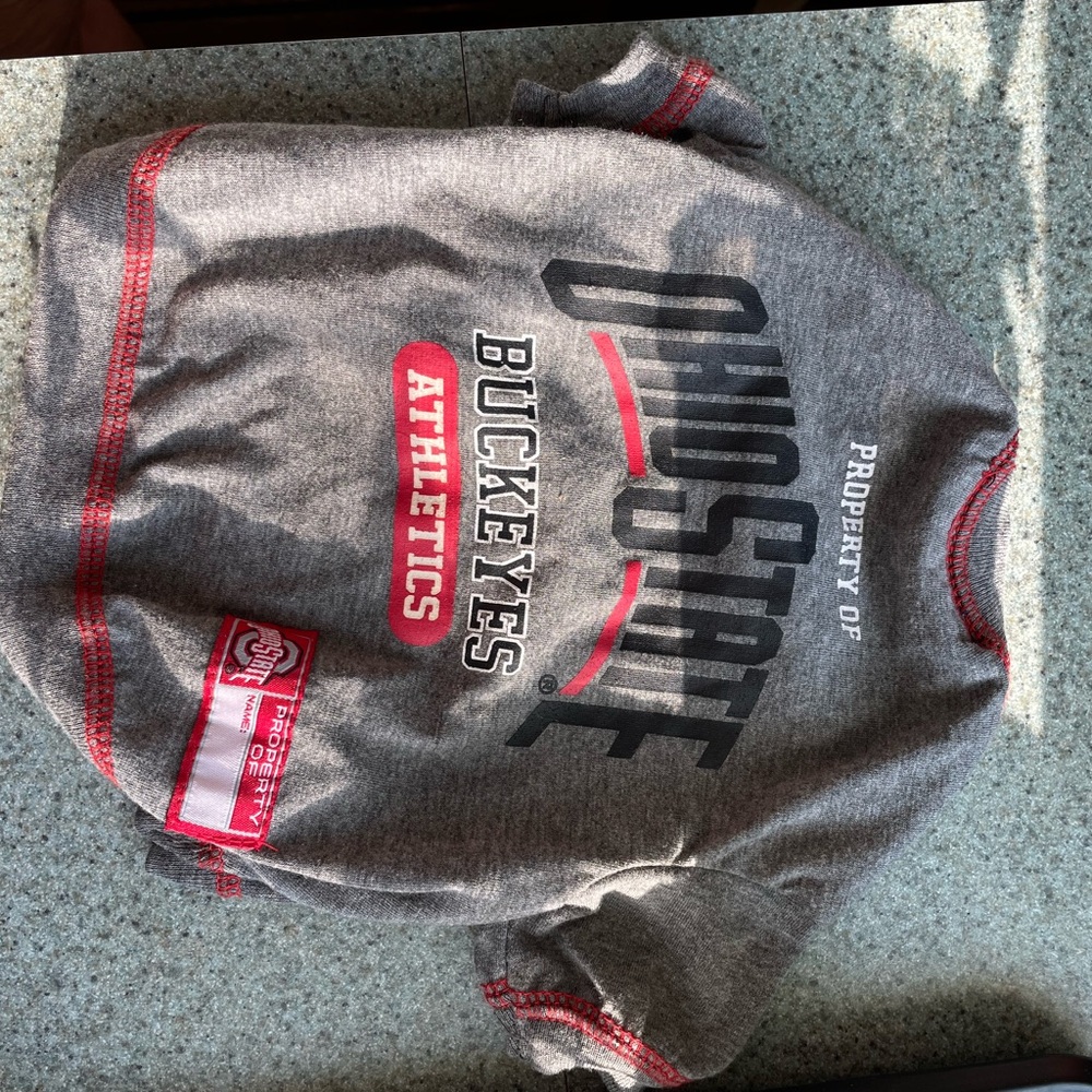 🐶❤️🩶❤️🐾Ohio State Buckeyes Dog Shirt - Pets First Gray and Red Sz Small